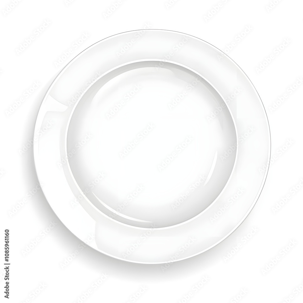 Elegant White Plate in Minimalist Design Perfect for Dining, Presentation, and Culinary Art Showcase in High-Quality Visual Media for Food Photography Needs