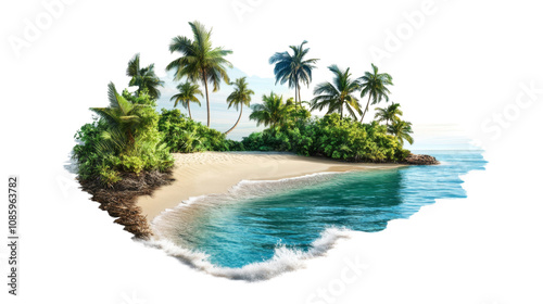 Tropical beach transparent background