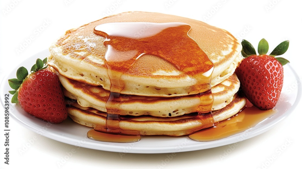 Stack of pancakes with syrup. Stack of pancakes with syrup.
