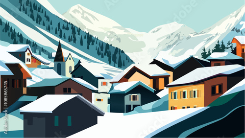 Skiing Through the Majestic Verbier, Switzerland.eps