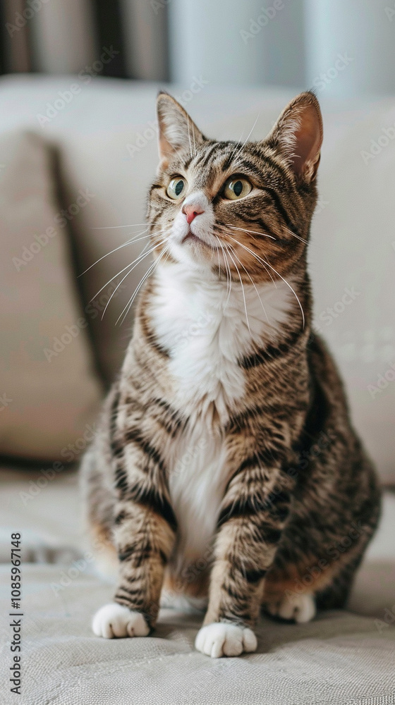 a cat sitting on a sofa a cat sitting on a sofa