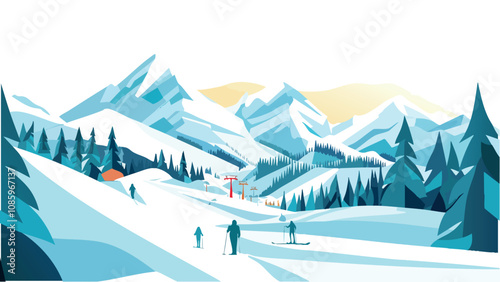 Snowy Peaks of Whistler Blackcomb Resort.eps