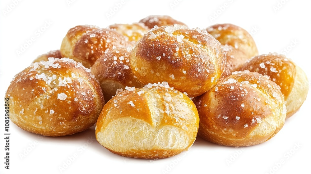 Salted pretzels with golden brown crust. Salted pretzels with golden brown crust.