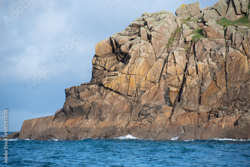 Cliffs at Portheras Beach Cornwall photo