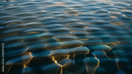 Water Reflection: Captivating abstract image that captures a mesmerizing interplay of light and shadow across the surface of water.