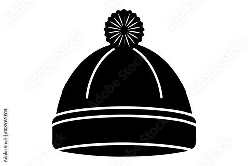 Winter Hat Beanie Silhouette Icon for Winter Illustration Design photo