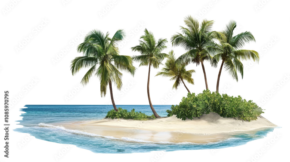 Fototapeta premium Tropical beach transparent background