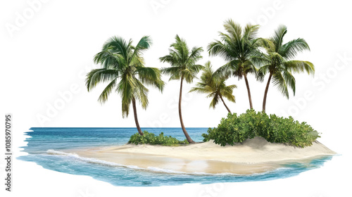 Fototapeta Naklejka Na Ścianę i Meble -  Tropical beach transparent background
