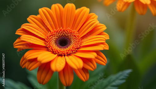 Stunning Orange Gerbera Flower Close-up