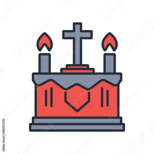 altar icon. vector.Editable stroke.linear style sign for use web design,logo.Symbol illustration. photo