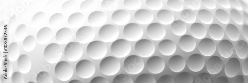 Close-up of a White Golf Ball Texture with Dimples