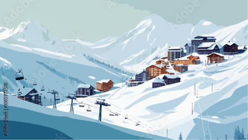 Winter in the French Alps- La Plagne