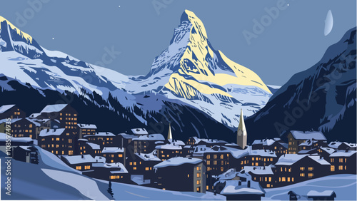 Zermatt- A Winter Wonderland Nestled in the Swiss Alps.eps