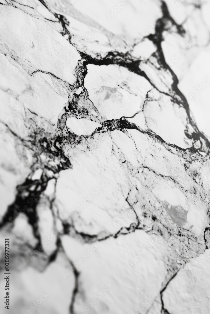 A black and white photograph of a cracked concrete wall with cracks and fissures A black and white photograph of a cracked concrete wall with cracks and fissures