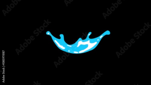 Water drop vibes motion graphics clip template with colorful lights animation. HD resolution with hyper realistic 4K black Background.