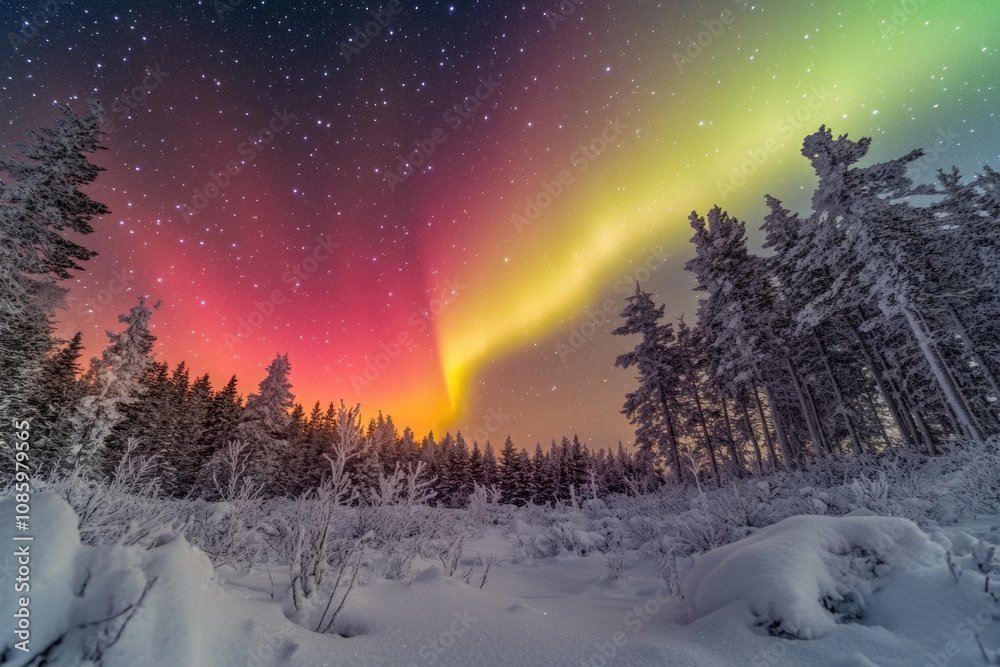 The aurora borealis lights up the night sky with vibrant colors The aurora borealis lights up the night sky with vibrant colors