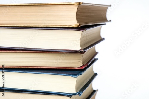 A pile of books stacked high