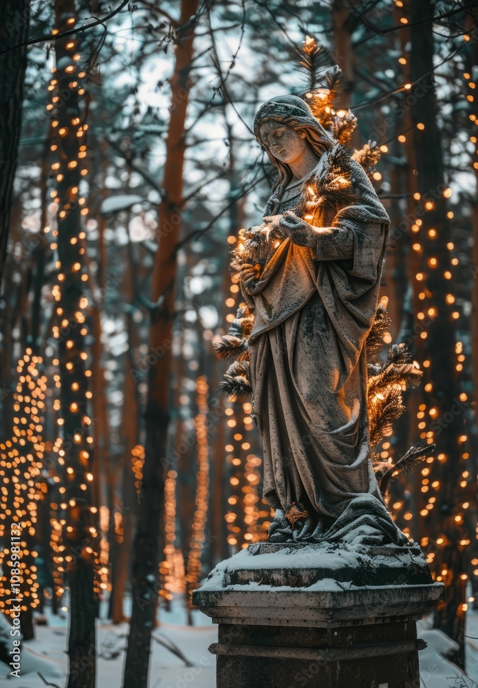 Fototapeta premium Christmas lights in the park.