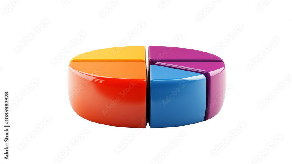 Obraz premium 3D pie chart icon transparent background
