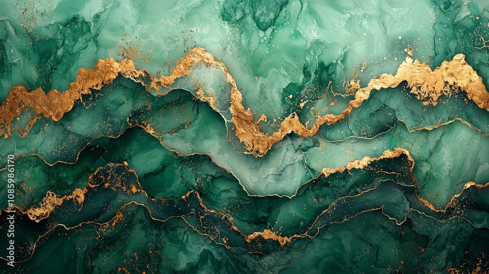 A vibrant abstract design featuring teal and gold waves, ideal for backgrounds or decor. A vibrant abstract design featuring teal and gold waves, ideal for backgrounds or decor.