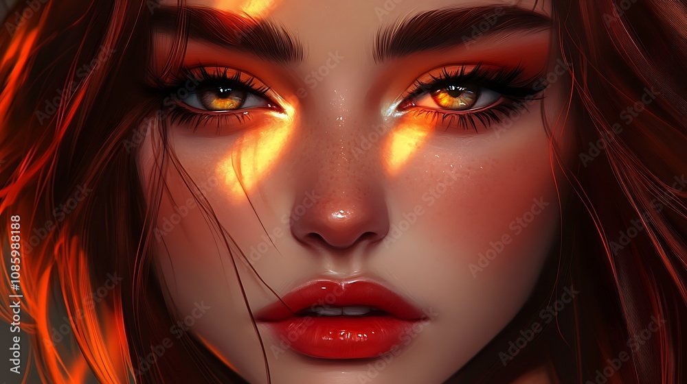 a close up digital painting of a woman face a close up digital painting of a woman face