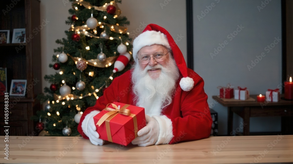 Obraz premium santa claus with christmas gifts