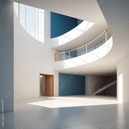 a view of a modern view of an empty art gallery