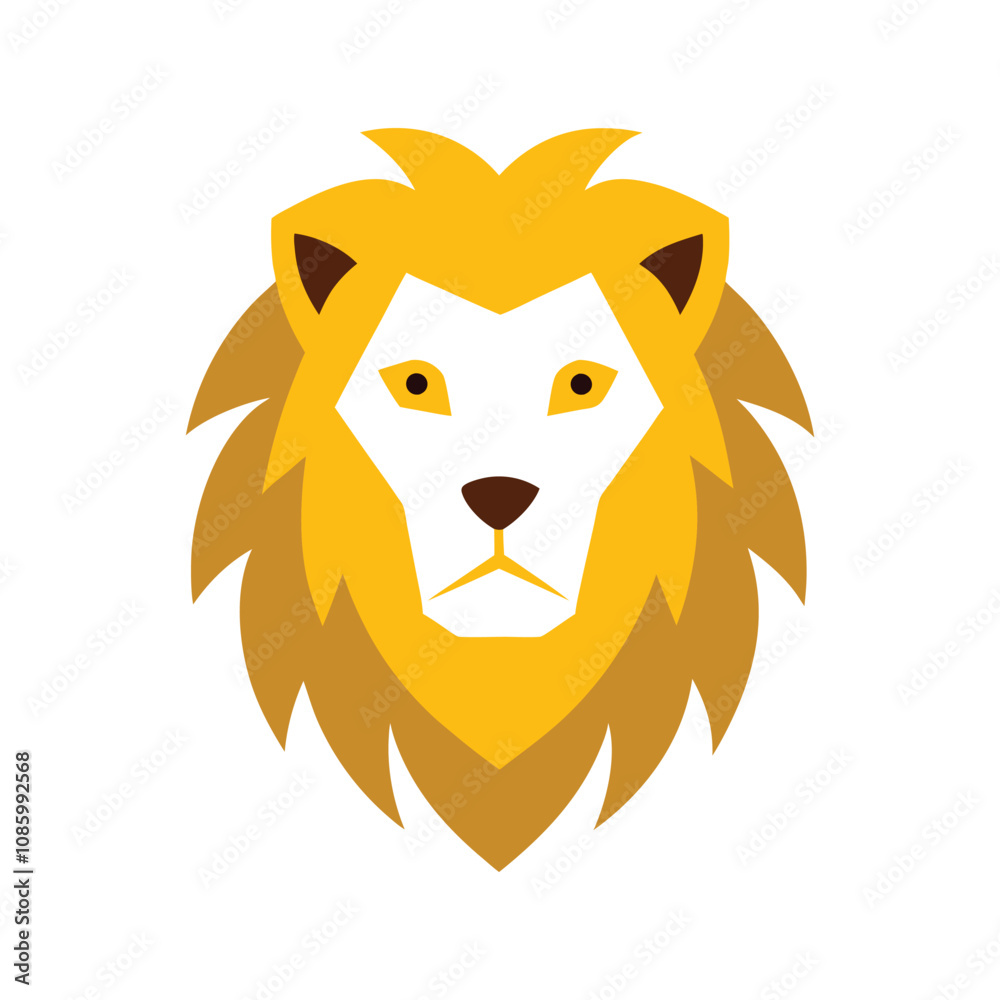 Fototapeta premium Lion color head vector silhouette graphic isolated sketch illustration on white background. 