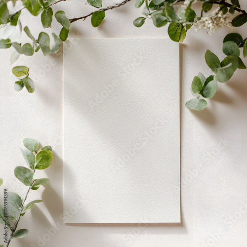 baptism invitation card mockup in elegant background