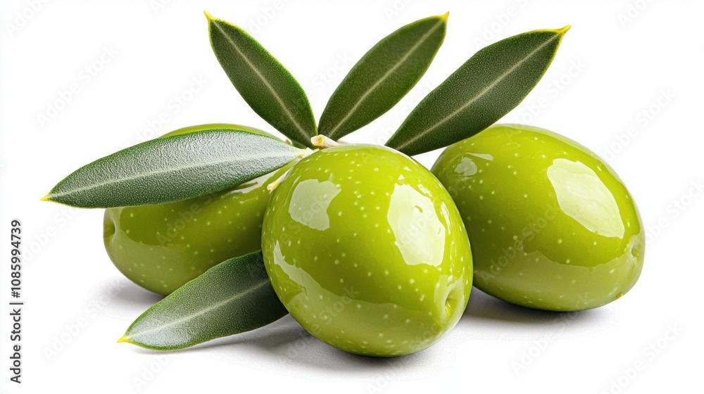 custom made wallpaper toronto digitalA photostock of green olives with leaves attached, fresh and glossy on isolated on transparent PNG background, High Quality.