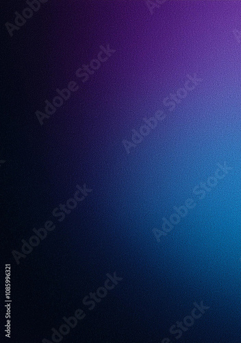 Purple black blue dark glowing grainy gradient background noise texture poster, vertical background, copy space