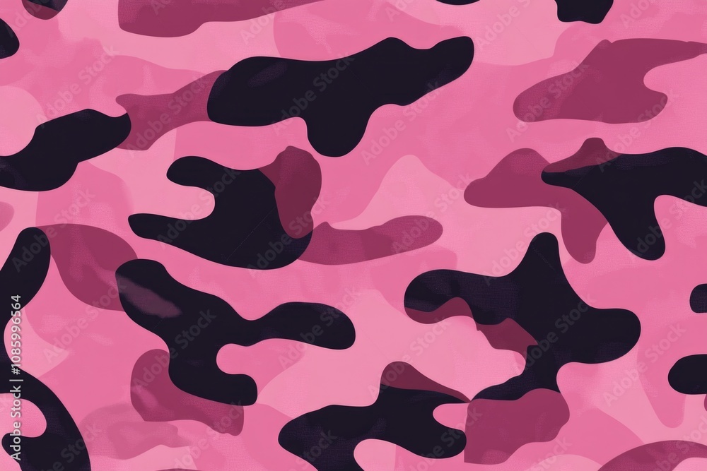 A camouflage pattern featuring pink and black hues A camouflage pattern featuring pink and black hues