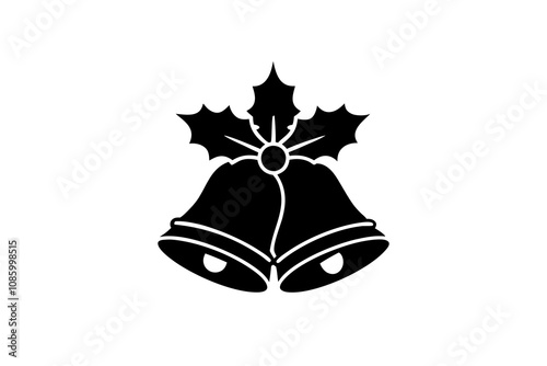 Christmas Bells Silhouette Icon Perfect Winter Illustration for Festive Designs