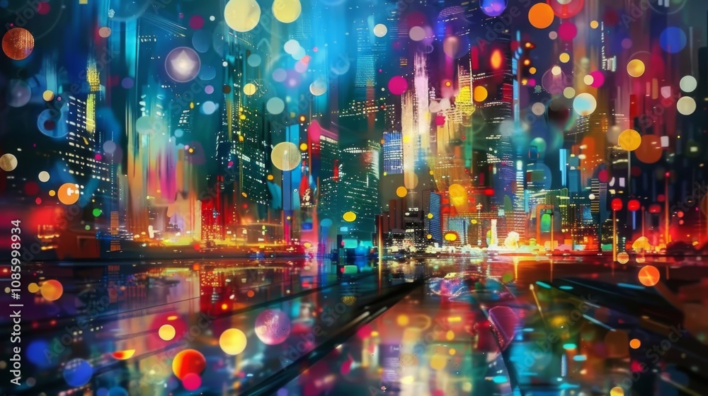 Fototapeta premium Vibrant Midnight Celebration with Fireworks Lighting Up the Sky