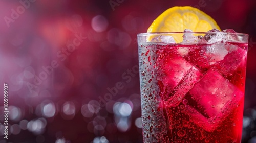 Summer Thirst Quencher: Cold Red Drink with Lemon and Ice