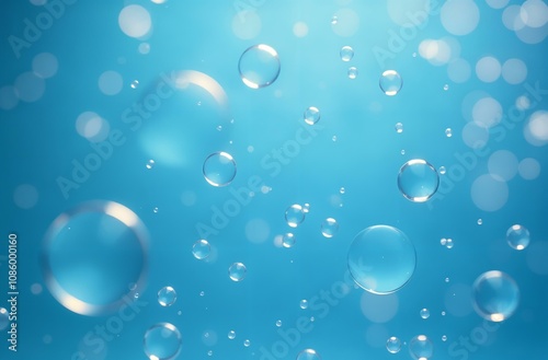 Abstract Beautiful background Blue Soap Bubbles Background, frame for text, copy space