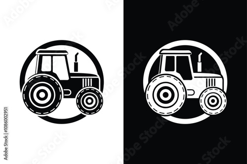 Farmer tractor icon isolated vector icon illustration on white background.