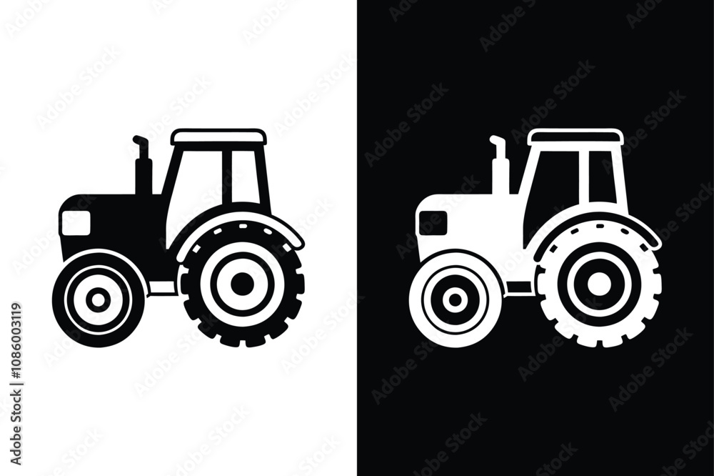 Obraz premium Farmer tractor icon isolated vector icon illustration on white background.
