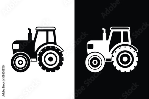 Farmer tractor icon isolated vector icon illustration on white background.
