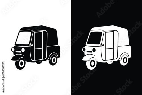 Tuk Tuk icon isolated vector icon illustration on white background.