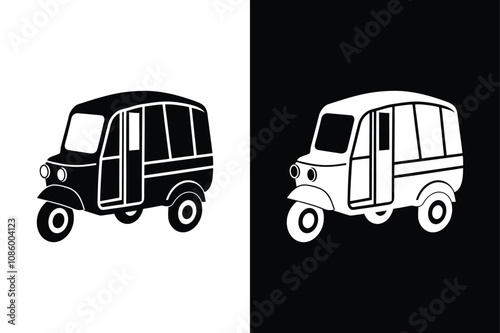 Tuk Tuk icon isolated vector icon illustration on white background.