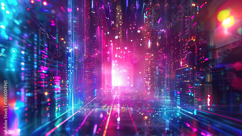 Vibrant Lights in a Mysterious Digital World