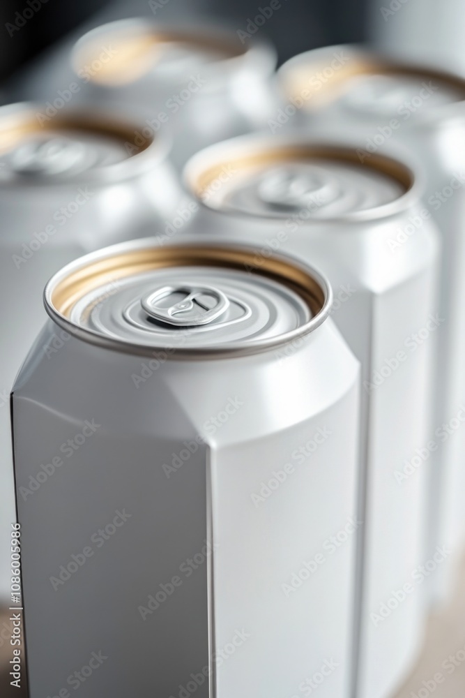 A collection of soda cans placed on a table A collection of soda cans placed on a table