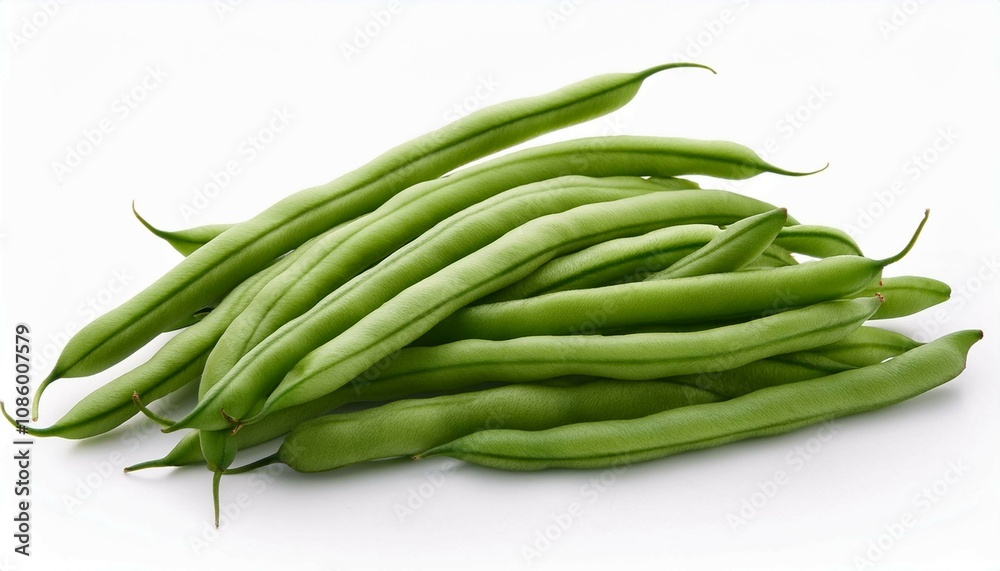 green beans on white background green beans on white background