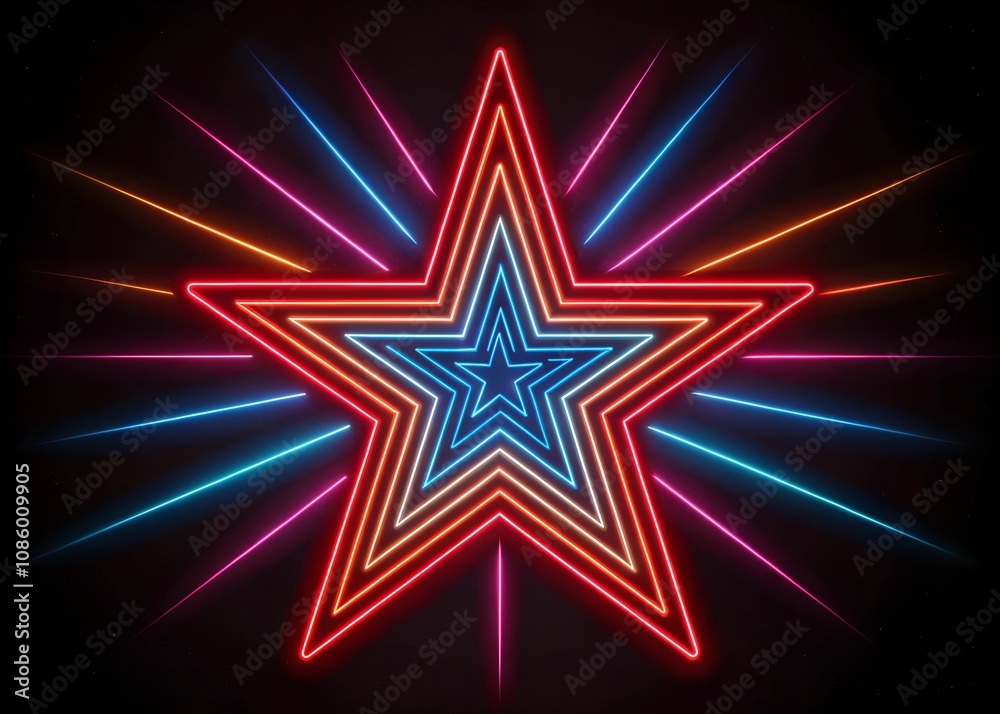 neon futuristic colorful lines in black background neon futuristic colorful lines in black background