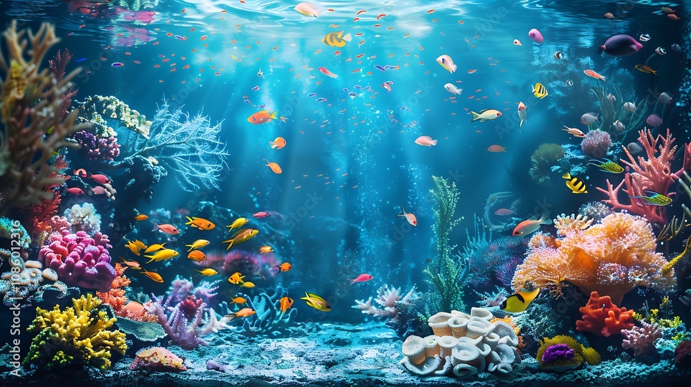 Naklejka premium Coral reef beauty in the heart of the ocean