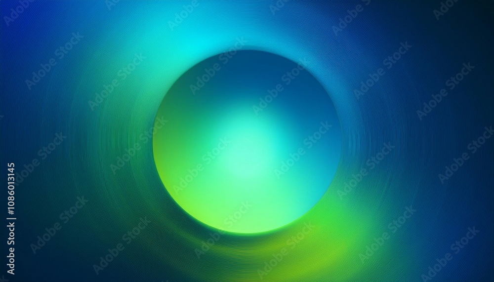 abstract blue and green round aura gradient circle shape blurred sphere modern art harmony inner peace and wellbeing concept design