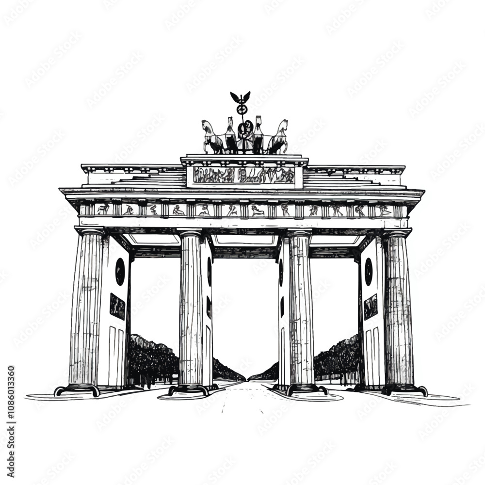 Fototapeta premium Brandenburg Gate in Berlin illustration