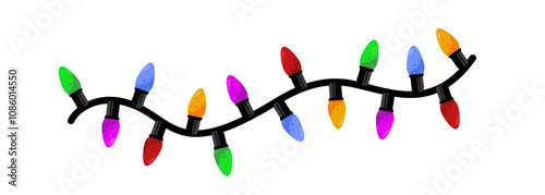 Christmas lights, Christmas tree lights - isolated, vector illustration