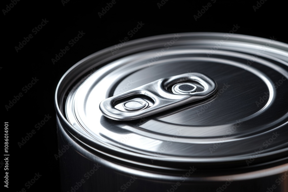 A close up shot of a soda can with label and rim visible A close up shot of a soda can with label and rim visible
